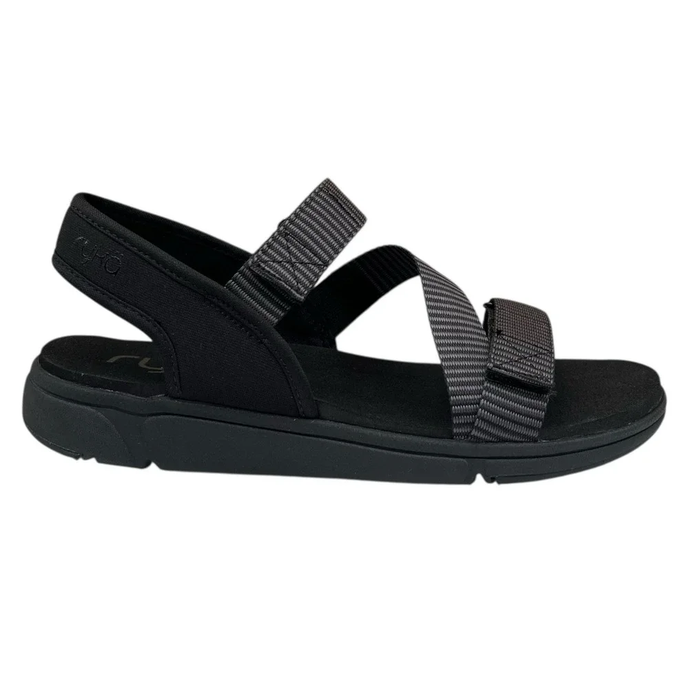 Ryka Womens Manifest Sport Adjustable Sandals Size 8‎ Black Lightweight Comfort